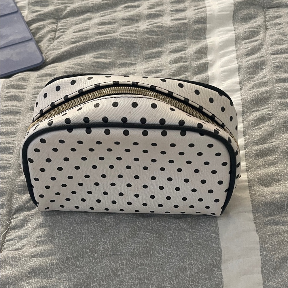 Dabney Lee Black and White Polka Dot Cosmetic Case